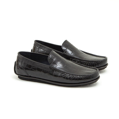 Madasat schwarzer Krokodilleder-Loafer – 641 |