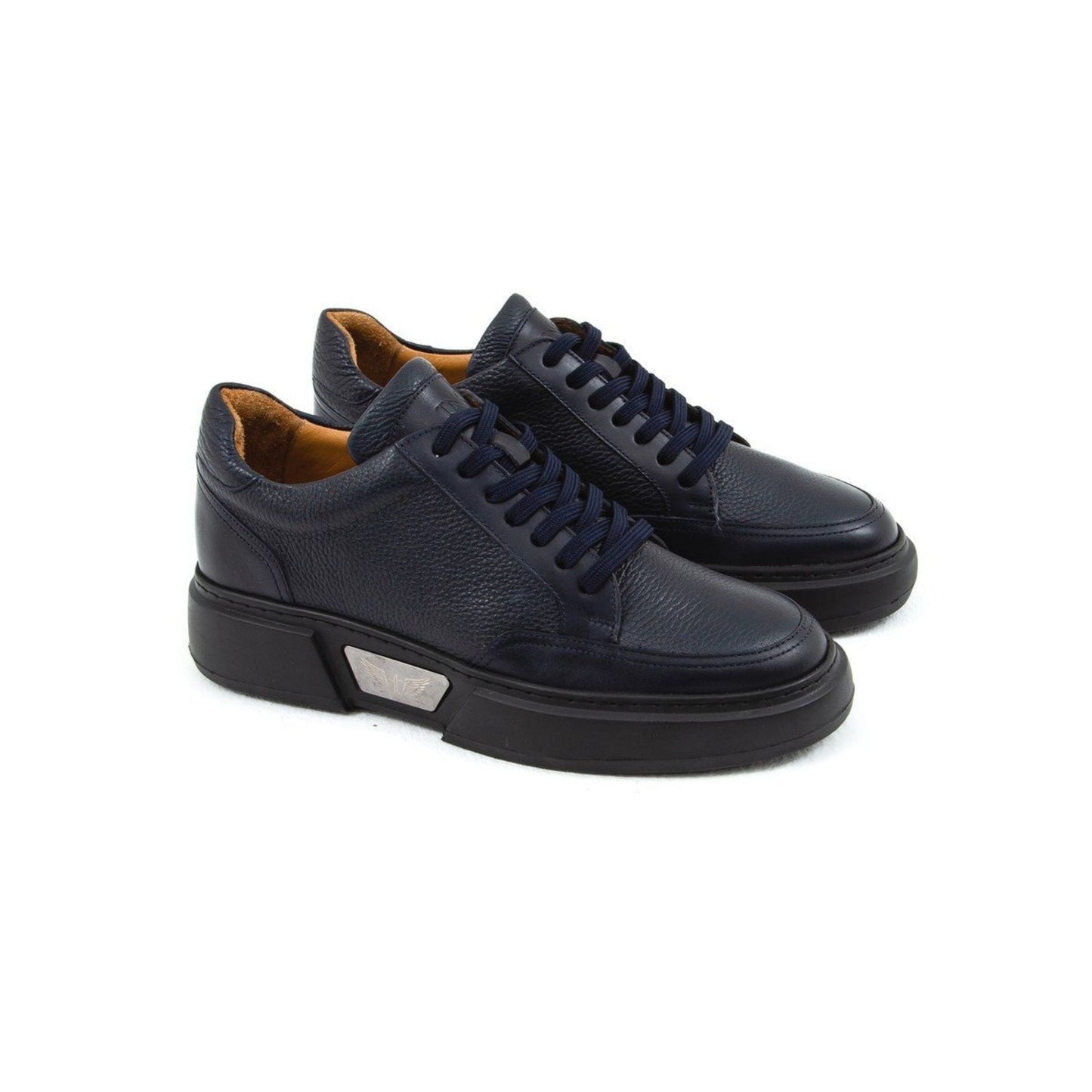 Madasat Navy Blue Leather Casual Shoes - 644 |