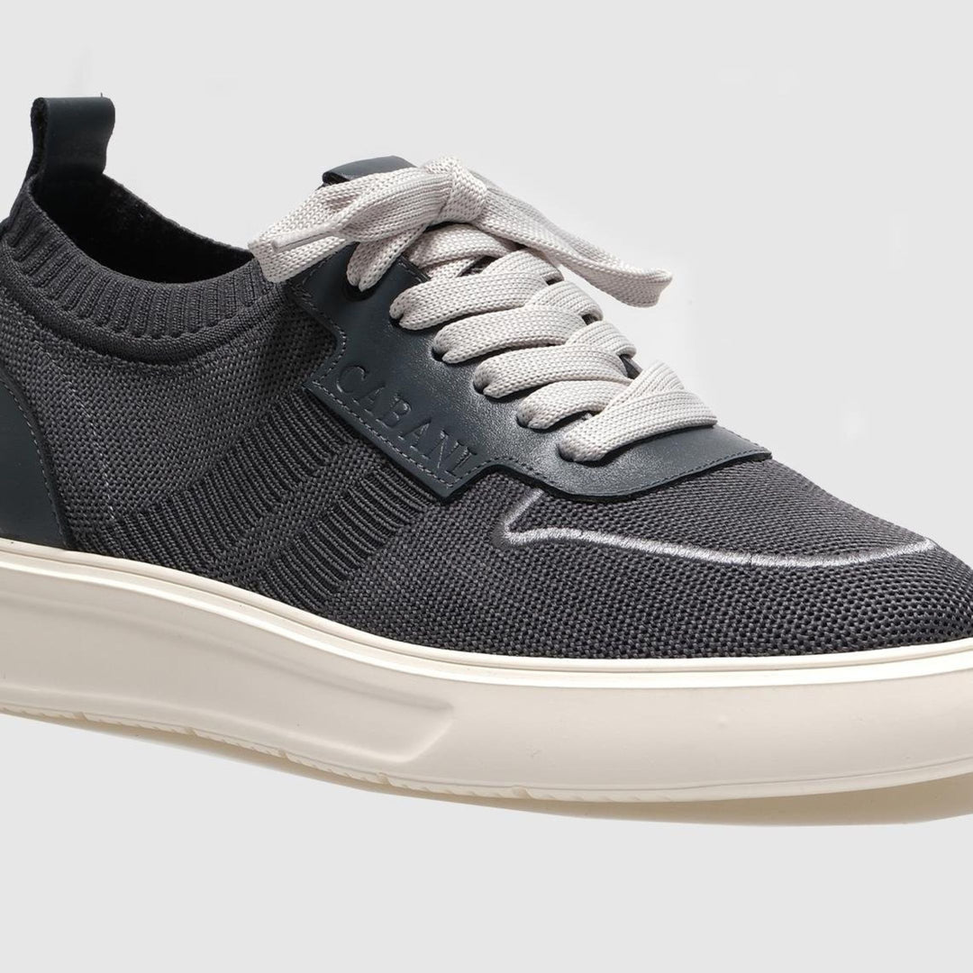 Madasat Grey Lace Up Knit Sneakers - 851 |