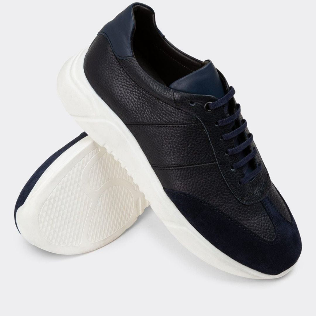 Madasat Navy Blue Men's Genuine Leather Shoes - 729 |