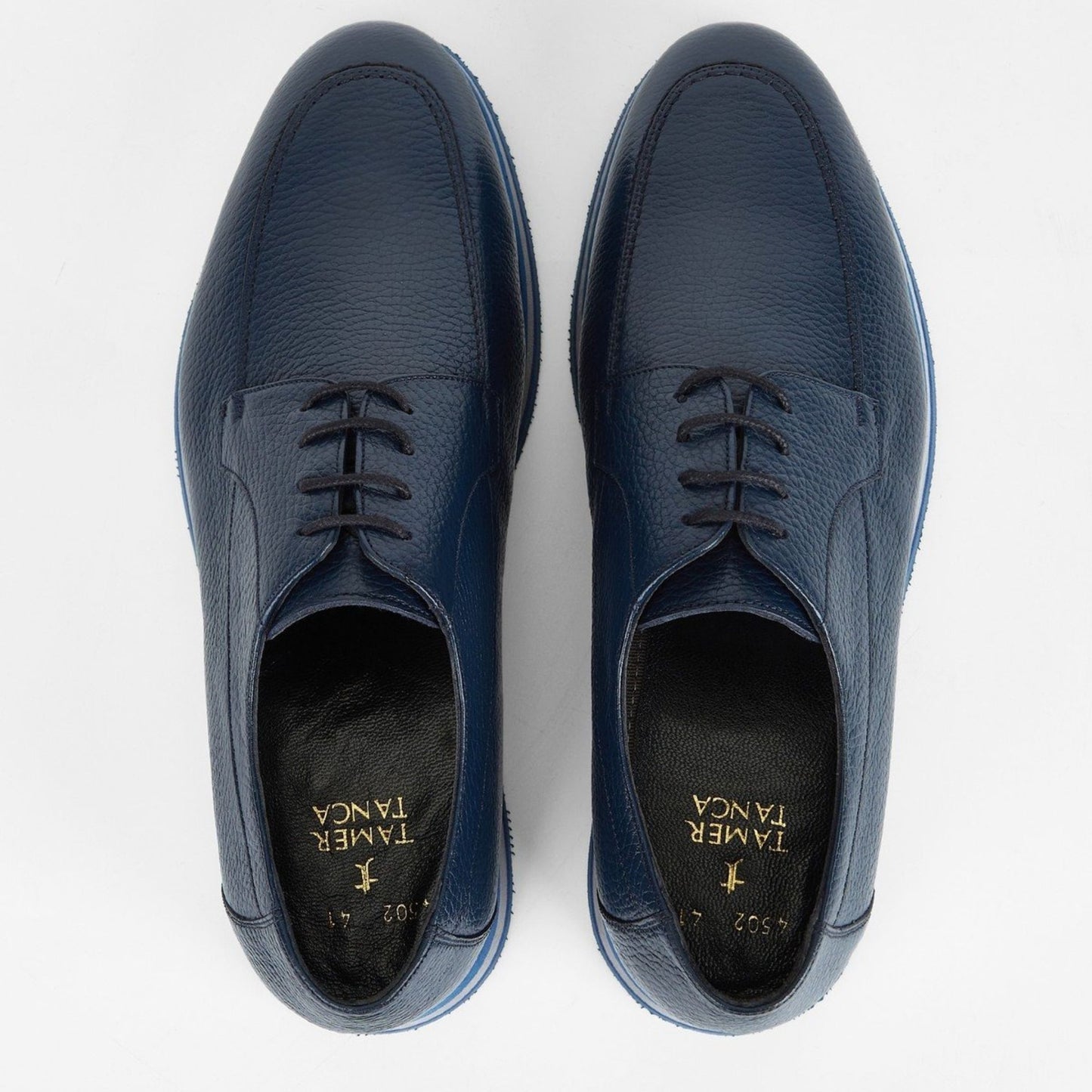 Madasat Navy Blue Leather Casual Shoes - 645 |