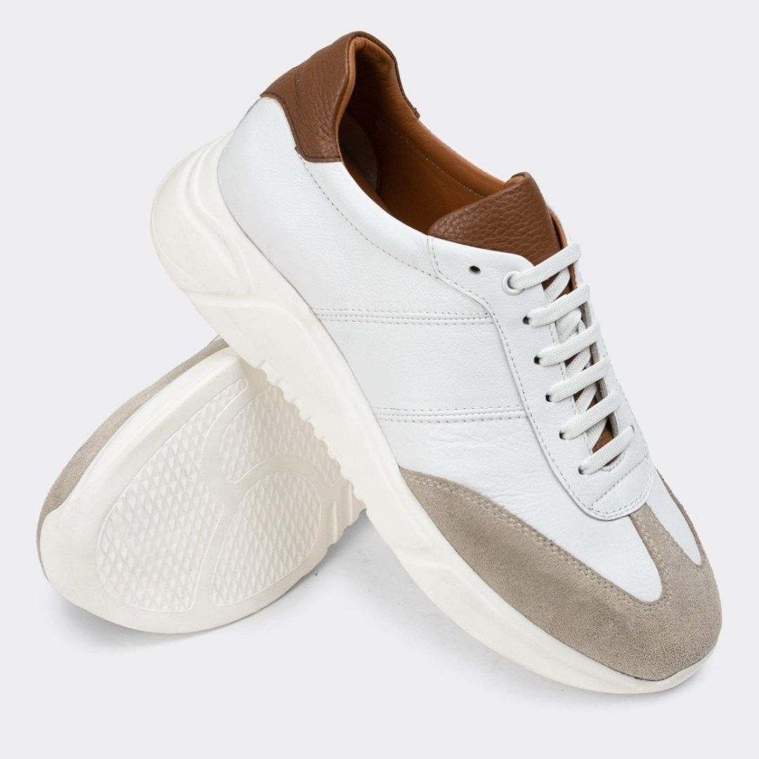 Madasat White Men's Genuine Leather Shoes - 729 |