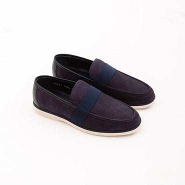 Madasat Navy Blue Nubuck Leather Casual Shoes - 639 |