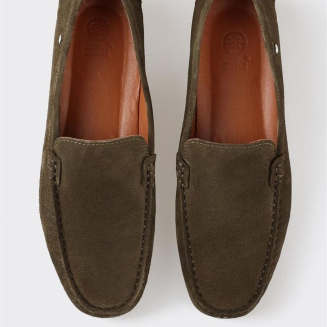 Madasat Khaki Leather Men's Loafer Shoes - 897 |