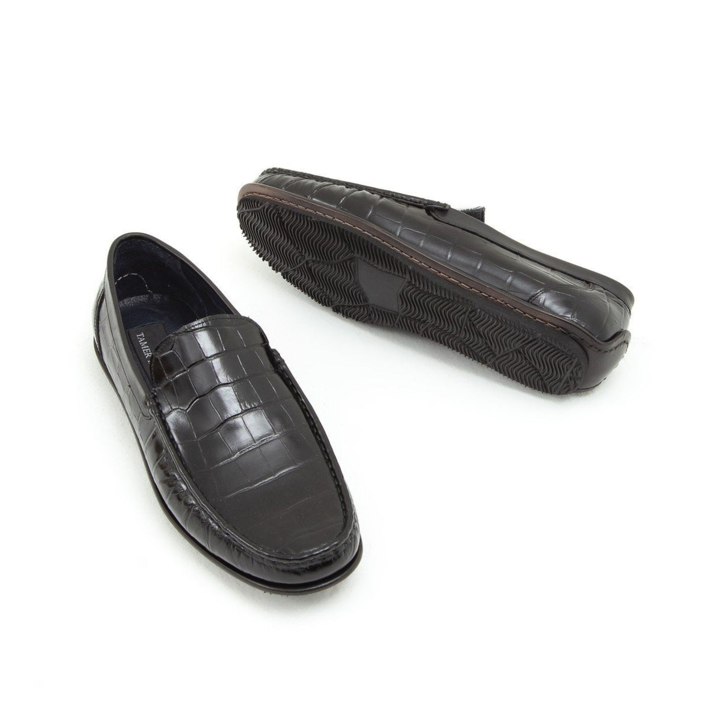 Madasat schwarzer Krokodilleder-Loafer – 641 |