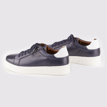 Madasat Navy Blue Leather Casual Shoes - 810 |