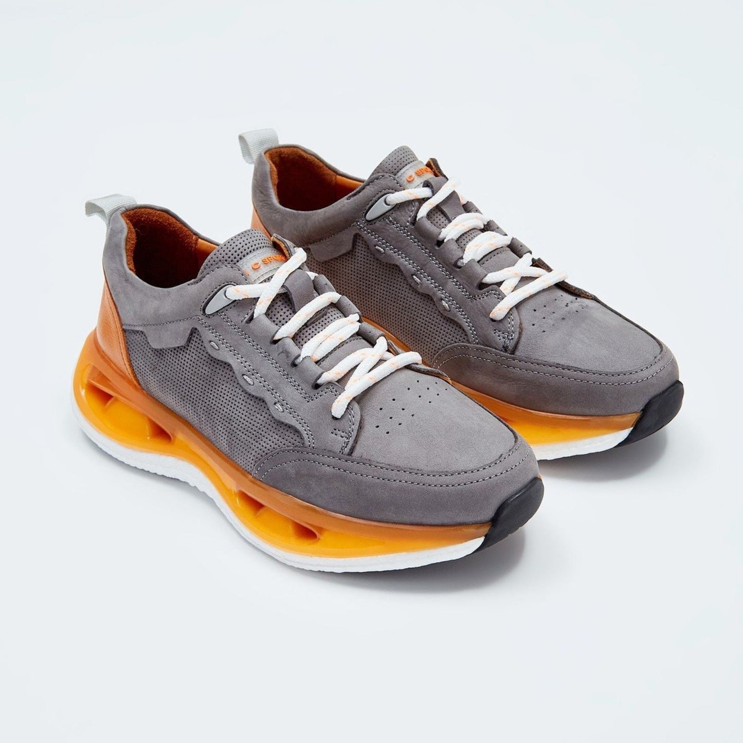 Madasat Orange Genuine Leather Sneakers - 858 |