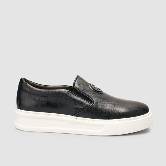 Madasat Men Genuine Leather Black Shoes - 960 |