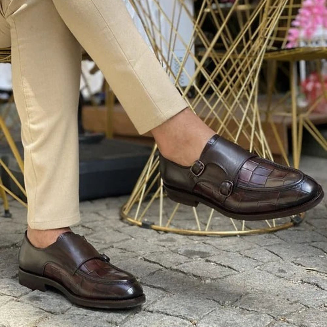 Madasat Brown Leather Classic Shoes - 076 |
