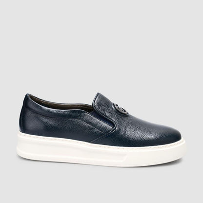 Madasat Men Genuine Leather Navy Blue Shoes - 960 |