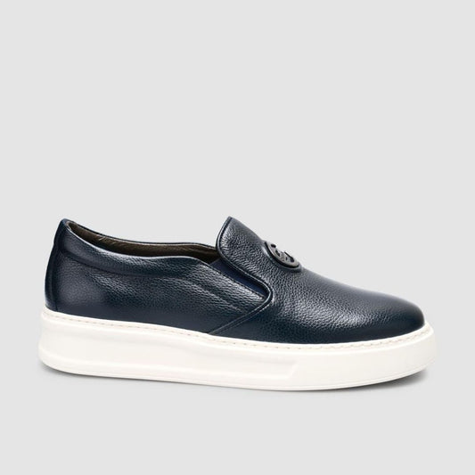 Madasat Men Genuine Leather Navy Blue Shoes - 960 |