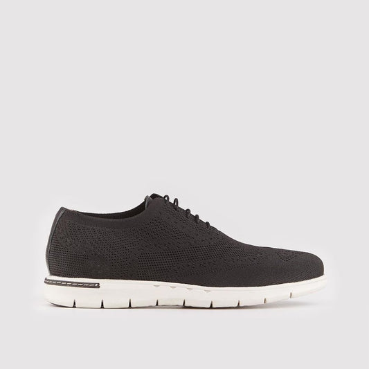 Madasat Black & White Knit Lace Up Casual Shoes - 878 |