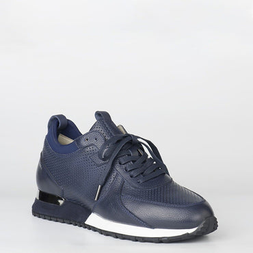 Madasat Navy Blue Leather Sneakers - 393 |