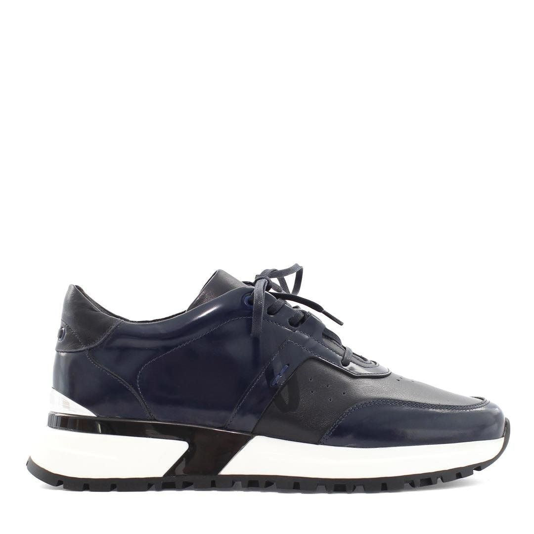 Madasat Navy Blue Genuine Leather Men's Shoes - 909 |