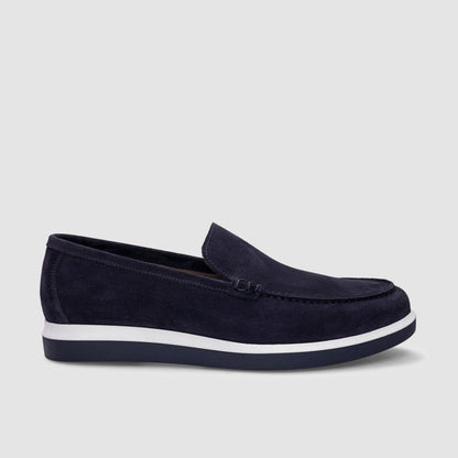 Madasat Navy Blue Suede Genuine Leather Men's Shoes - 901 |