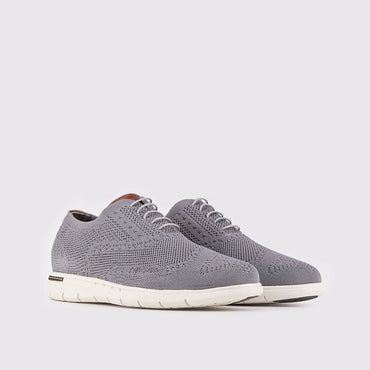 Madasat Dark Grey Knit Lace Up Casual Shoes - 878 |