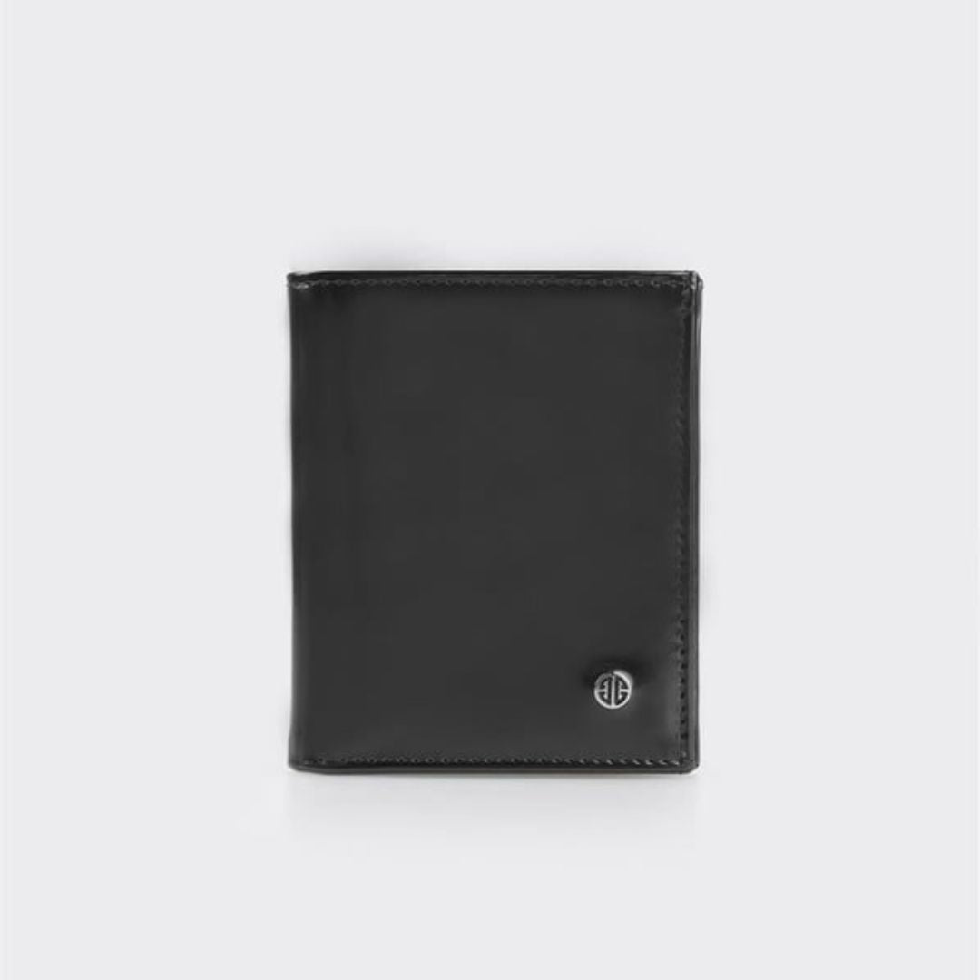 Madasat Black Leather Men's Wallet - 942 |