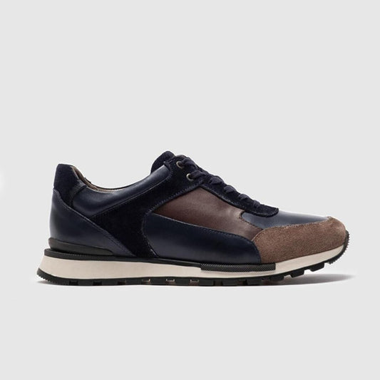 Madasat Navy Blue Leather Casual Shoes - 650 |