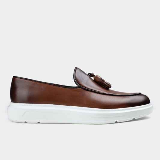 Brauner Leder-Loafer von Madasat - 177 |