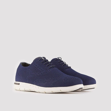 Madasat Navy Blue Knit Lace Up Casual Shoes - 878 |