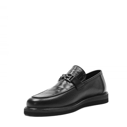 Madasat Black Leather Men's Shoes - 882 |