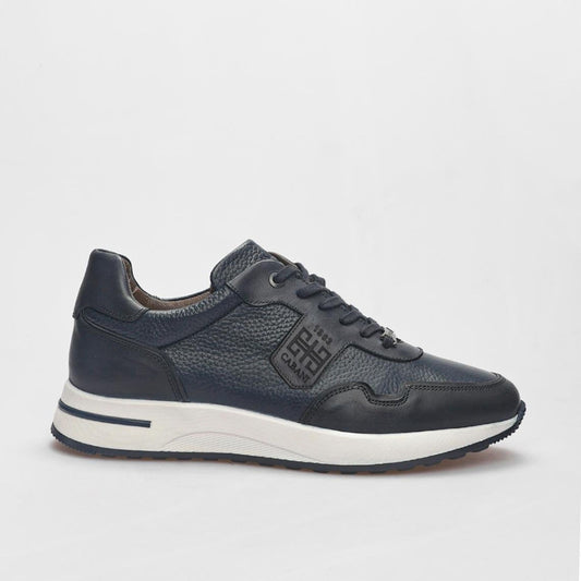 Madasat Men Navy Blue Genuine Leather Sneakers - 855 |