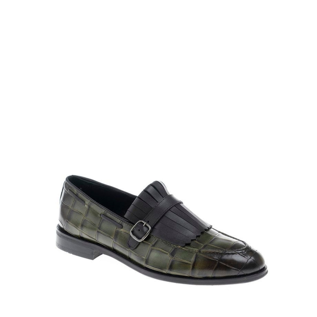Madasat Green Leather Loafer - 702 |