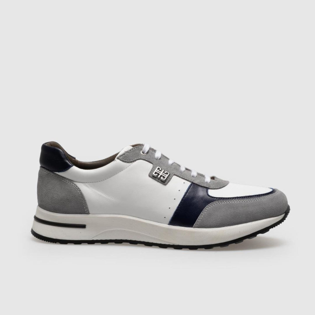 Madasat White Genuine Leather Lace Up Sneakers - 853 |