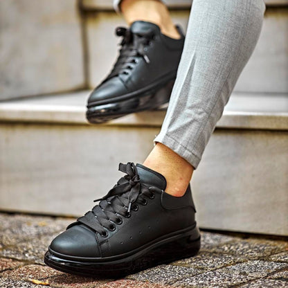 Madasat Black Leather Sneakers Shoes - 722 |