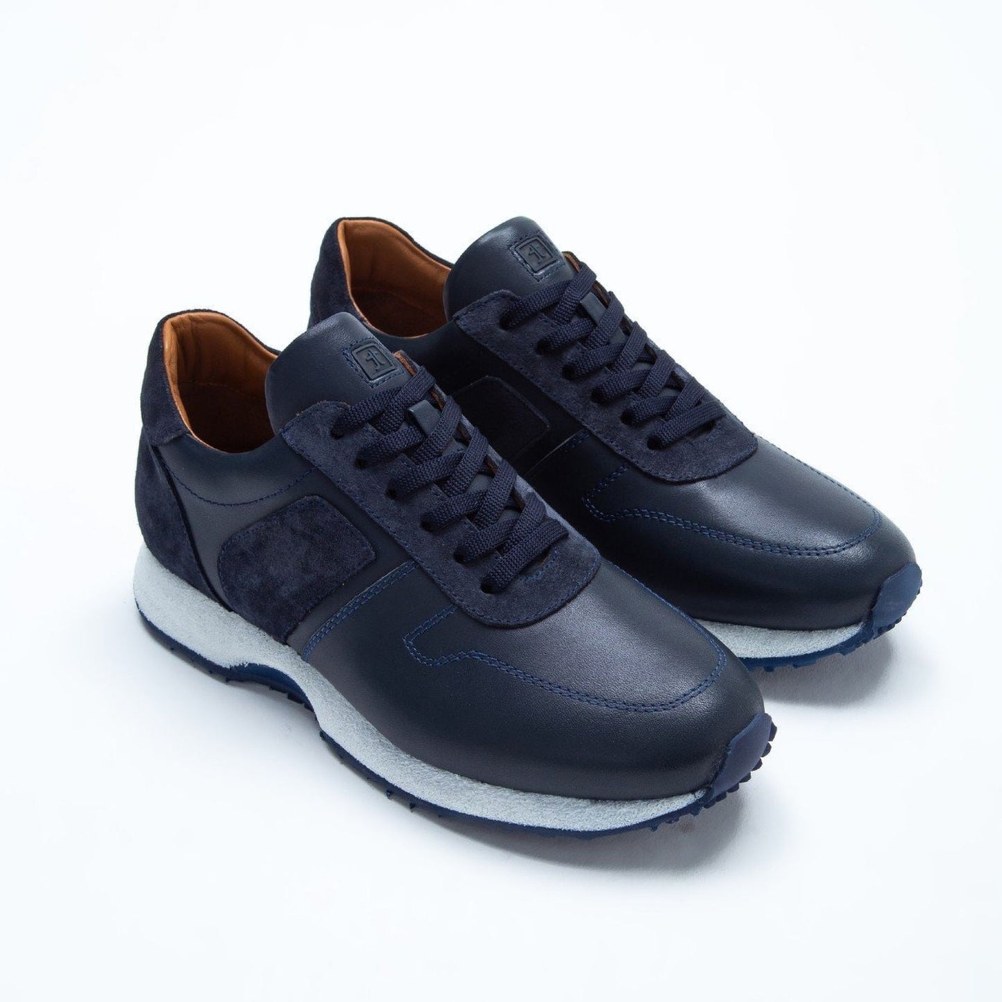 Madasat Navy Blue Leather Casual Shoes - 669 |