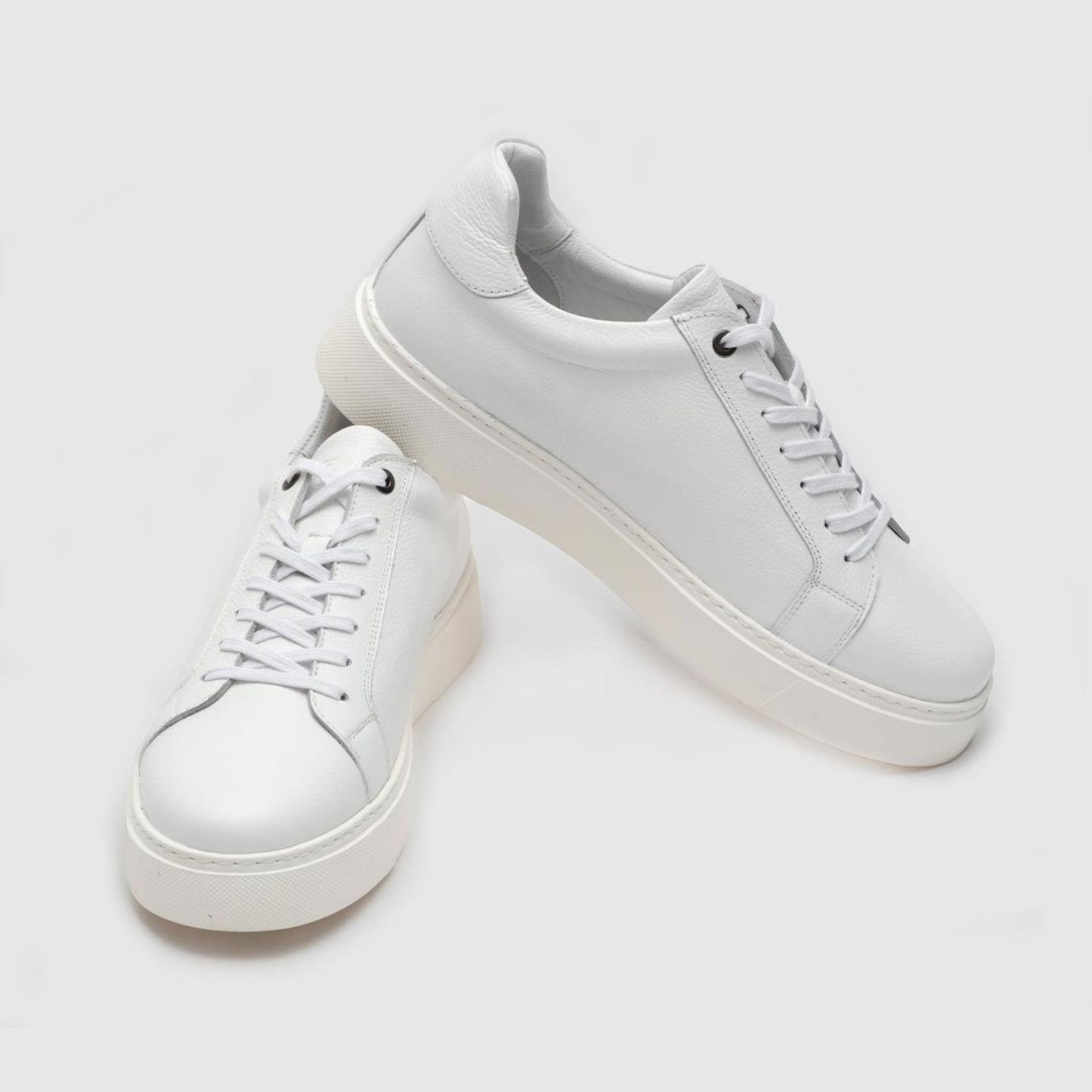 Madasat White Leather Casual Shoes - 810 |