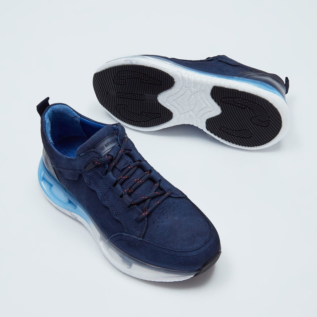 Madasat Navy Blue Genuine Leather Sneakers - 858 |