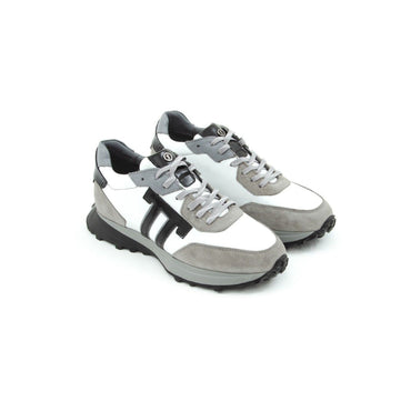 Madasat White/Grey Leather Casual Shoes - 652 |