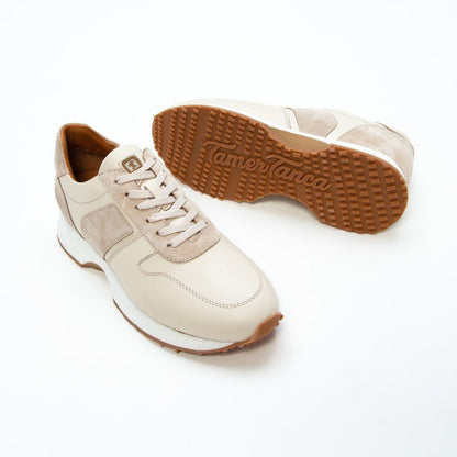 Madasat Beige Leather Casual Shoes - 669 |