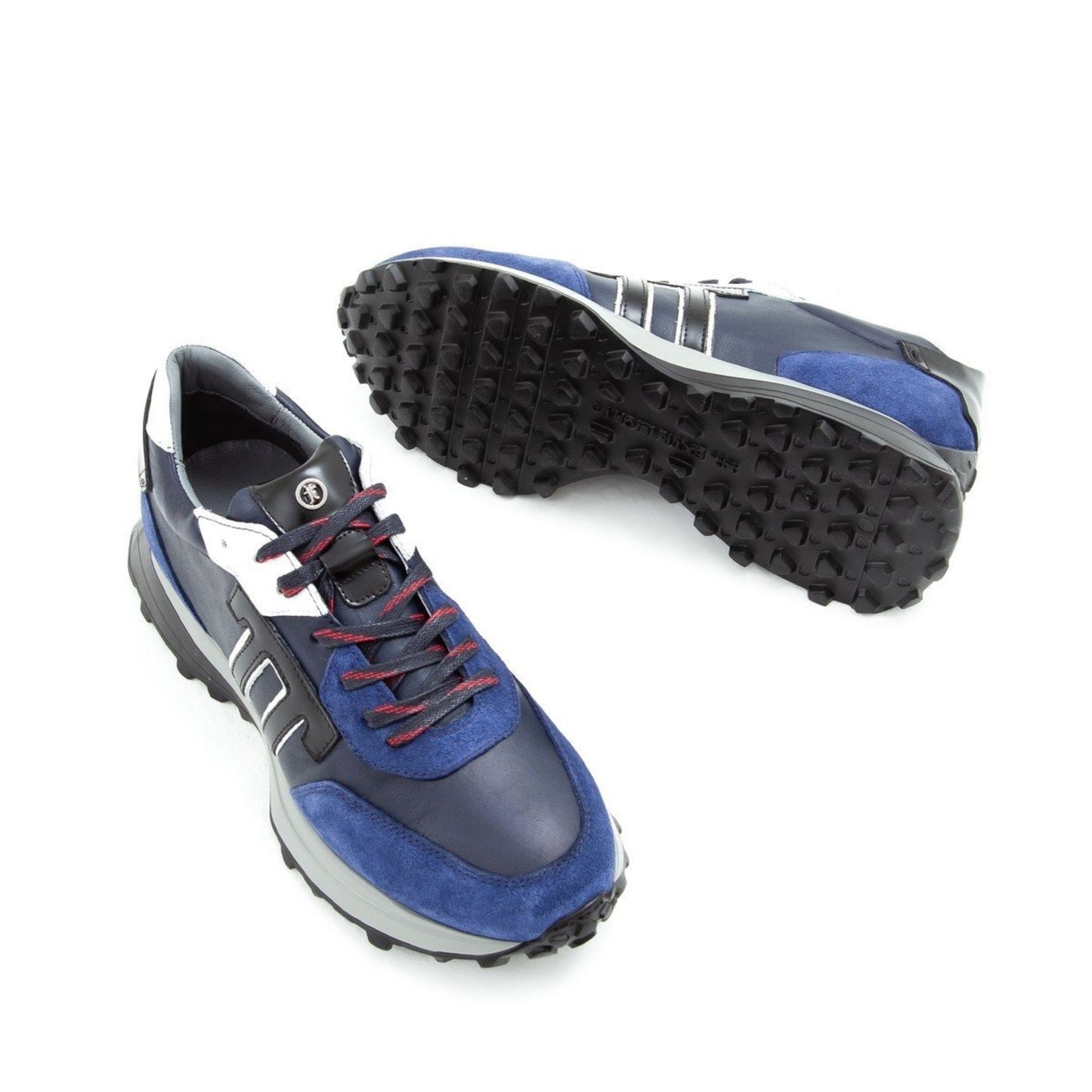 Madasat Navy Blue Leather Casual Shoes - 652 |