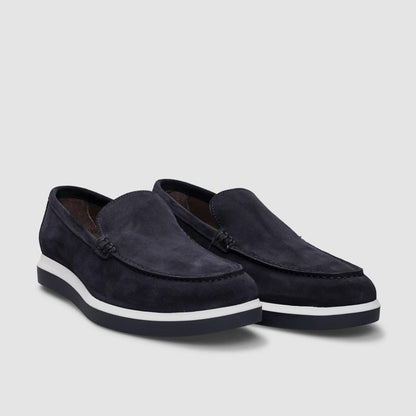 Madasat Navy Blue Suede Genuine Leather Men's Shoes - 901 |