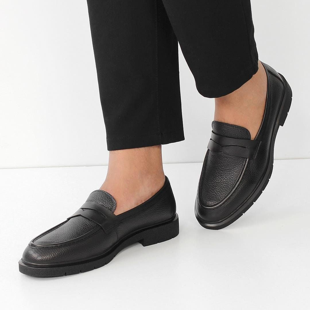 Madasat Black Leather Men's Shoes - 886 |
