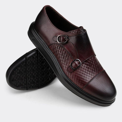 Madasat Light Burgundy Leather Casual Shoes - 021 |