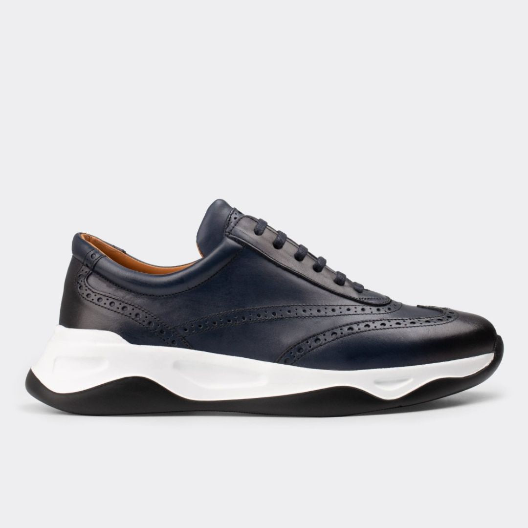 Madasat Navy Blue Men's Genuine Leather Shoes - 728 |