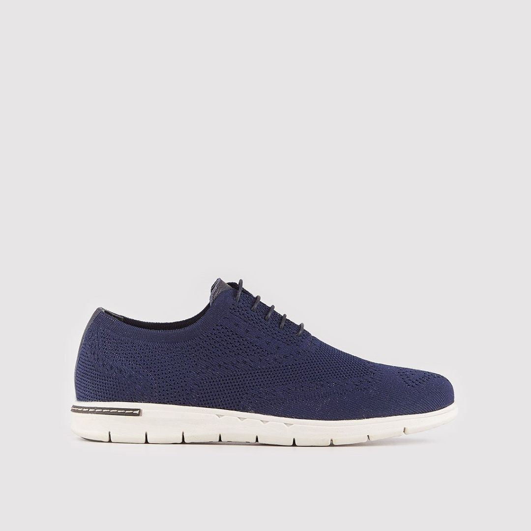 Madasat Navy Blue Knit Lace Up Casual Shoes - 878 |