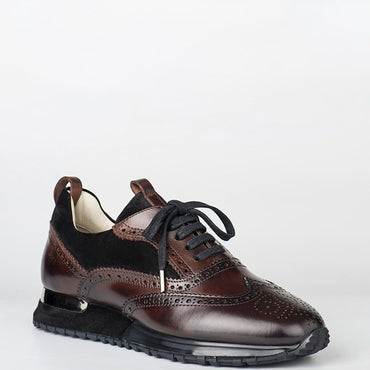 Madasat Brown Leather Sneakers - 216 |