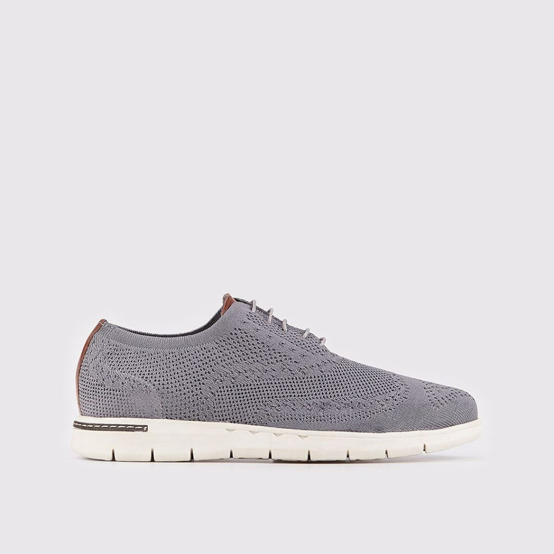 Madasat Dark Grey Knit Lace Up Casual Shoes - 878 |