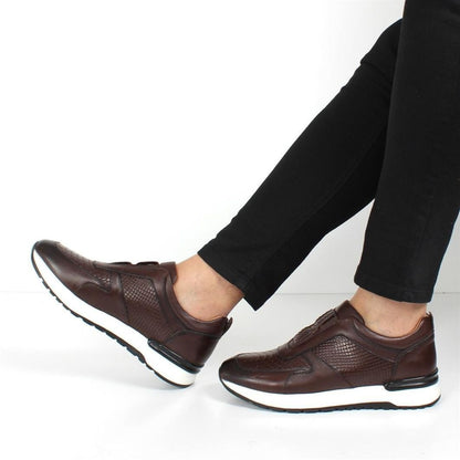 Madasat Brown Leather Men's Shoes - 888 |