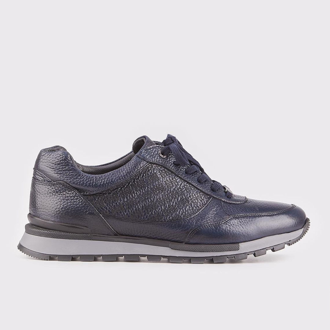 Madasat Navy Blue Leather Casual Shoes - 648 |