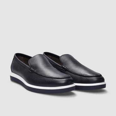 Madasat Navy Blue Genuine Leather Men's Shoes - 901 |