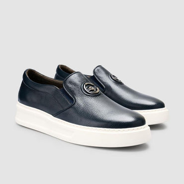 Madasat Men Genuine Leather Navy Blue Shoes - 960 |