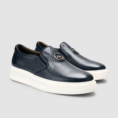 Madasat Men Genuine Leather Navy Blue Shoes - 960 |