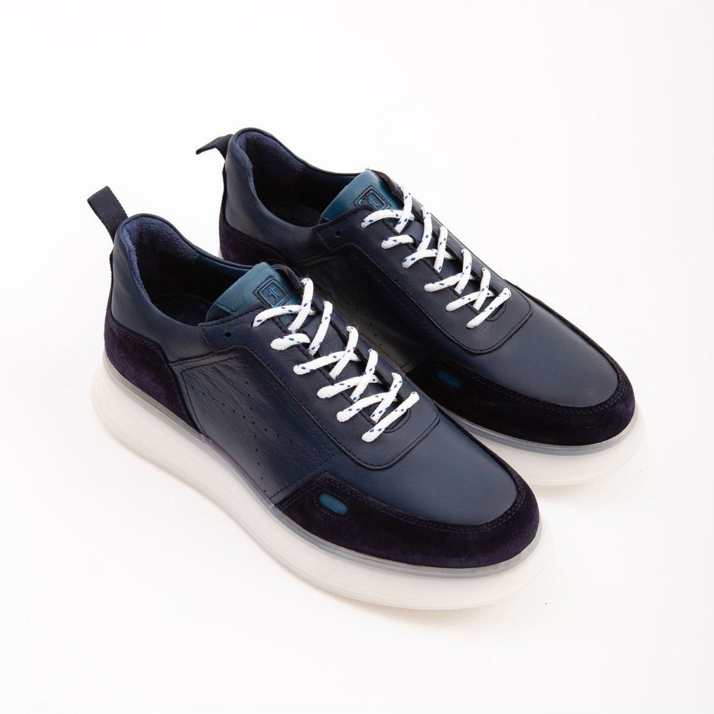 Madasat Navy Blue Leather Sneakers & Sports - 450 |