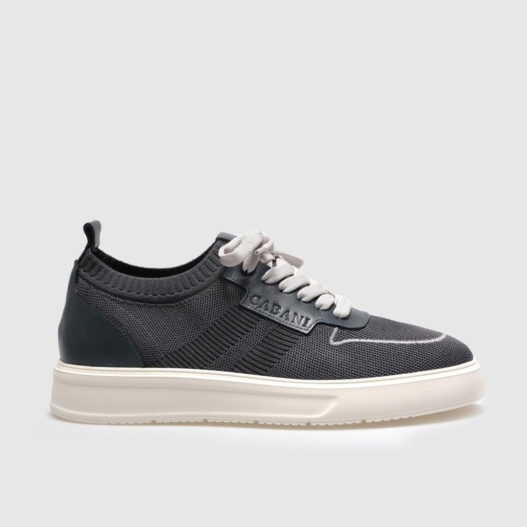 Madasat Grey Lace Up Knit Sneakers - 851 |