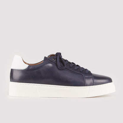 Madasat Navy Blue Leather Casual Shoes - 810 |